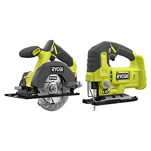 $66.74: RYOBI ONE+ 18V Cordless 2-Tool Combo Kit with 5-1/2 in. Circular Saw and Jig Saw (Tools Only) at HomeDepot