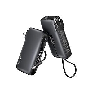 Value Packs: Joyfar 10,000mAh USB-C Powerbank w/ Built-in USB-C Cable & Plug from 3 for $27 + Free S&H w/ Prime