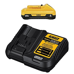 DeWALT 20V MAX 4Ah Battery Compact Starter Kit w/ Charger $51 + Free S&H