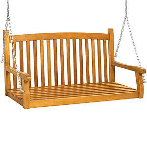 Best Choice 48" Wood Porch Swing – Outdoor Patio Bench, 500 lb, Brown $89.99 + Free Shipping at Walmart.com