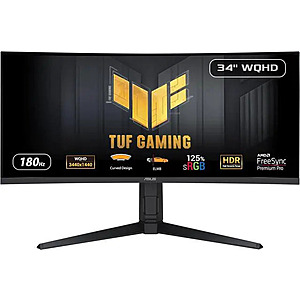 $249.99:  ASUS TUF VG34VQL3A 34" 2K QHD (3440 x 1440) 180Hz Curved Screen Gaming Monitor at Newegg, FS