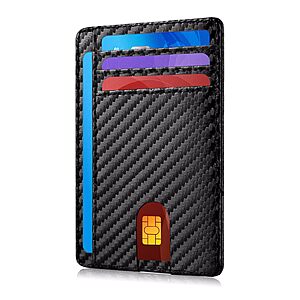 Meliya Slim RFID Blocking Leather Wallet (Black) $3.99 + Free Shipping w/ Prime or on $35+