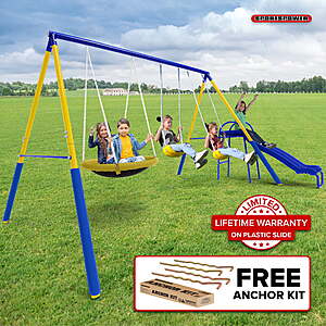 Sportspower Super Saucer Swing Set, 2 Swings, Saucer Swing & 5FT Slide $169.99 + Free Shipping at Walmart