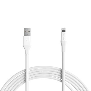 10ft Amazon Basics MFi USB-A to Lightning Cable White or on