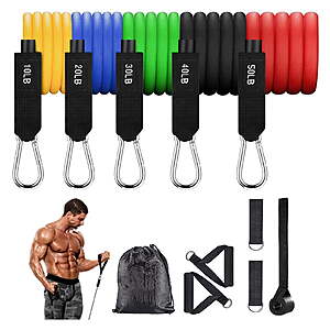 BN-LINK 150lbs Resistance Bands Set (5pcs) $13.39 + Free S&H w/ Walmart+ or $35+
