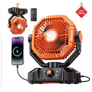 coldSky 20000mAh Rechargeable Camping Fan w/ 4 LED Lights & Remote $16 + Free S&H