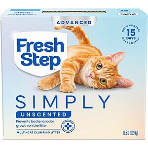 [Prime]Fresh Step Unscented Cat Litter 18.5 lb Clumping Low Dust Odor Control Charcoal $12.99 + Free S&H at Amazon