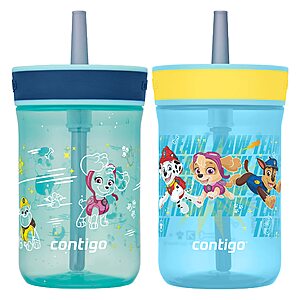 [Prime] 2-Pack 14oz Contigo Leighton Kids Water Bottle w/ Straw (Blue and Yellow) $13.99 + Free S&H at Amazon