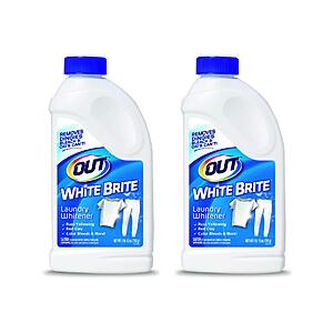 $7.74: Out White Brite Laundry Whitener Powder, 1 lb 12 oz, 2 Bottles at Amazon