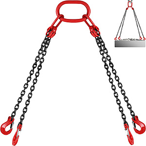 $41.62: VEVOR Chain Sling – 5/16" x 5ft Lifting Chains with Hooks, 11000LBS Capacity, G80 Engine Hoist, 4-Leg Grab Hooks & Adjusters at Vevor