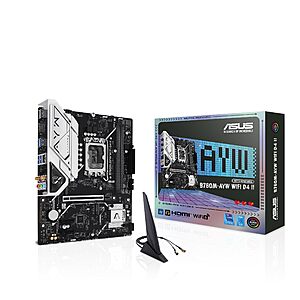 ASUS B760M-AYW WiFi D4 II Intel® B760 (LGA 1700) mATX Motherboard $89.99 + Free S&H at Amazon