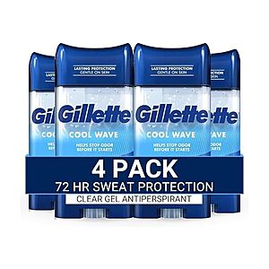 4 Pack 3.8 oz Gillette Antiperspirant and Deodorant for Men $14.39 + Free S&H w/ Prime at Woot!