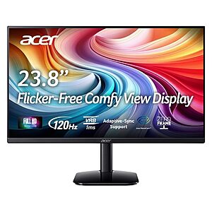 $79.99: acer KA242Y G0bi 23.8" Full HD (1920 x 1080) 120Hz Refresh | 1ms (VRB) | sRGB 99% at Amazon