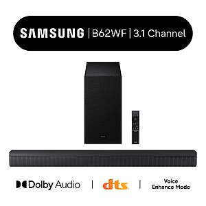 Samsung B-series 3.1 Ch DTS Virtual:X Soundbar with Subwoofer HW-B62WF/ZA $199 + Free S&H at Walmart