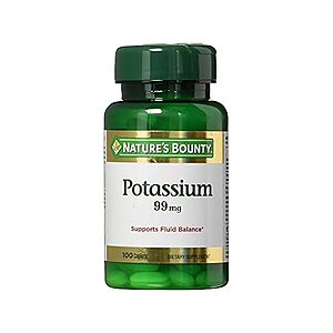 $2.99: Nature's Bounty Potassium Gluconate 99mg, 100 Caplets at Woot!