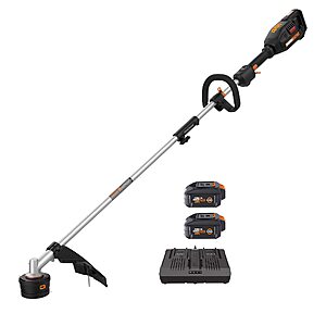 $229: Worx 40V Brushless 15" Cordless String Trimmer with Dual-Exit Head, 2 Batteries & Charger at Amazon