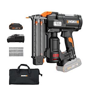 WORX 20V PowerShare 18GA Cordless Brad Nailer Kit with Battery & Charger $139.45 + Free S&H at Amazon