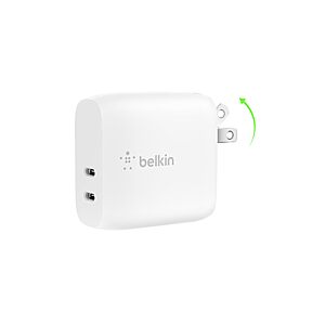 Belkin 40W Foldable Dual Port USB C Wall Charger Block(White) $16.14 + Free S&H w/ Prime or $35+