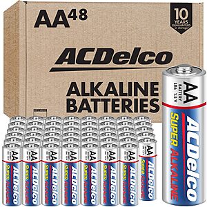 ACDelco 48-Count Double AA Batteries $7.24 + Free S&H w/ Prime or $35+