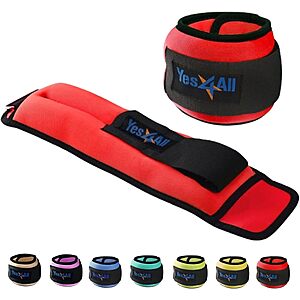 Yes4All Wrist & Ankle Weights Pair (5lb x2, Red) $16.58 + Free S&H w/ Prime or $35+