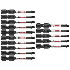 $3.83: BOSCH ITSQ2205 5-Pack 2 In. Square #2 Impact Tough Screwdriving Power Bits at Amazon