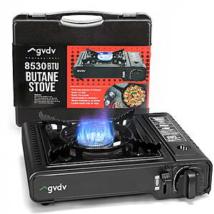 [AC] GVDV 1 Burner 8530 BTU Portable Camping Stove w/ Carrying Case(3 Colors) $18.99 + Free S&H w/ Walmart+ or $35+