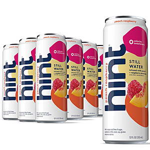 12 Pack 12 Fl Oz Hint Canned Water, Peach Raspberry-Purified Flavored $7.49 + Free S&H w/ Walmart+ or $35+