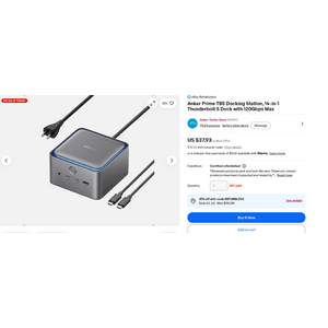 $32.24: Refurbished: Anker Prime TB5 Docking Station, 14-in-1 Thunderbolt 5 Dock with 120Gbps Max at ebay