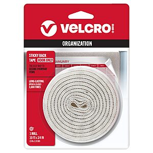 $2.79: VELCRO Brand Sticky Back Hook Tape | 10ft x 3/4in Adhesive Fastener Strip at Amazon