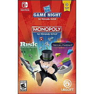 Select Locations: Hasbro Game Night: Monopoly, Risk, Trivial Pursuit (Switch) $10 