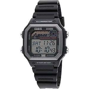 42mm Casio Men's WS1600H Series Watch w/ Stopwatch, 100M WR & 10-Yr Battery