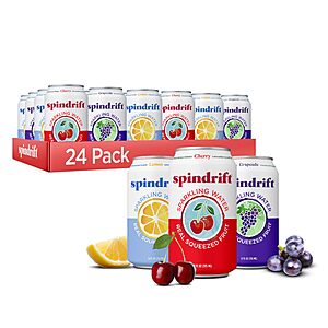 Select Accts[S&S,AC] 24 Pack 12 Oz Spindrift Sparkling Water, Americana 3 Flavor Variety Pack $11.33 + Free S&H w/ Prime or $35+