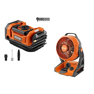 $109: RIDGID 18V Dual Function Cordless Inflator with Accessories and 18V Cordless Hybrid Jobsite Fan (Tools Only)  at HomeDepot