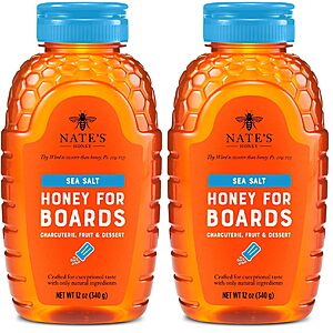 [S&S]2 Pack 12 Oz Nate's Sea Salt Honey for Boards $6.06 + Free S&H w/ Prime or $35+