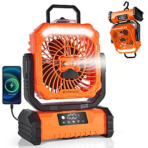 Odoland 30000mAh Portable Misting Fan with Light & Remote(Orange) $19.99 + Free S&H w/ Prime or $35+