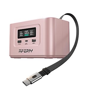 AFERIY Nano100 31000mAh Portable Power Bank Station 100W PD Charger(Pink) at Amazon