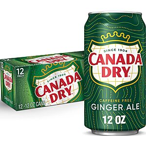 [S&S]12 Pack 12 oz Canada Dry Ginger Ale Soda $4.75 + Free S&H w/ Prime or $35+