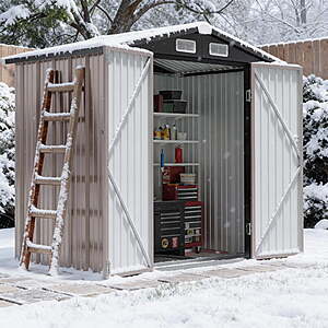 $115.99: BaPiPro 6' × 4' Outdoor Metal Storage Shed with Lockable Doors and Vents at Walmart.com
