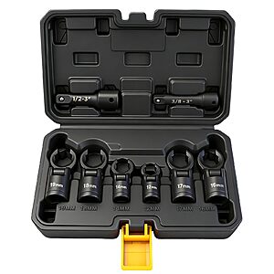 $19.99: ELEAD 8-Piece Flex Head Crowfoot Wrench Set 12–19mm with Extension Bar 3/8&quot; &amp; 1/2&quot; Drive at Amazon