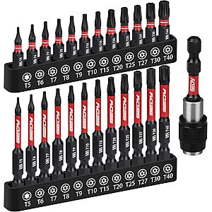 $6.99: SEDY 25-Piece Torx Bit Set, 1''&2.5'' Security Tamper Proof Torx Impact Screwdriver Bits with Storage Box at Amazon