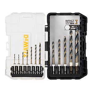 DEWALT 12 Pc Black and Gold Drill Bit Set (DWAH1182) $14.98 + Free S&H w/ Prime or $35+