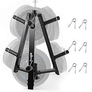 Yes4All 3-Leg Weight Plate & Barbell Storage Rack w/ 6 Pegs $36.05 or less + Free S&H