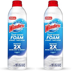2-Pk 19-Oz Windex Fast Shine Foam Glass Cleaner $3.80 w/ S&S