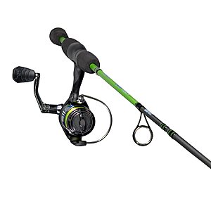 2-Pc 4' 6" Lew's IM6 Graphite Blank Crappie Thunder Spincast Rod And Reel Combo