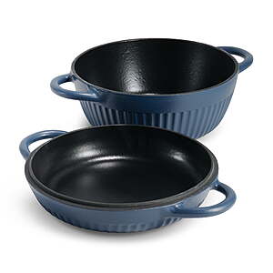 $15.99: Tramontina Mesa 2-Piece Enameled Cast Iron Multipurpose Bread Oven(Blue/Black) at Walmart.com