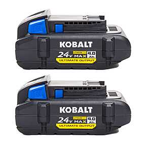 $79: Kobalt 24-Volt 2 -Pack Battery (4.0 Ah 4.0 Ah Lithium-ion) at Lowe's, Free S&H