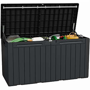 Homall 98 Gallon Deck Box with Lockable Lid, Black $62.99 + Free S&H at Walmart