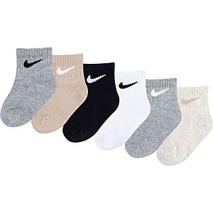 $8.97: Nike Swoosh Infant Ankle Socks 6-Pack(2-4T) at Dick's Sporting Goods