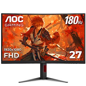 [AC]AOC 27 Inch Curved Gaming Monitor FHD 180Hz VA 0.5ms(C27G4H) $74.19 + Free S&H at Amazon