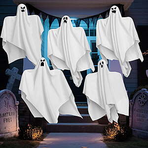 5 Pack Joyfy 27.5" Hanging Ghosts Halloween Decorations $15.29 + Free S&H w/ Walmart+ or $35+